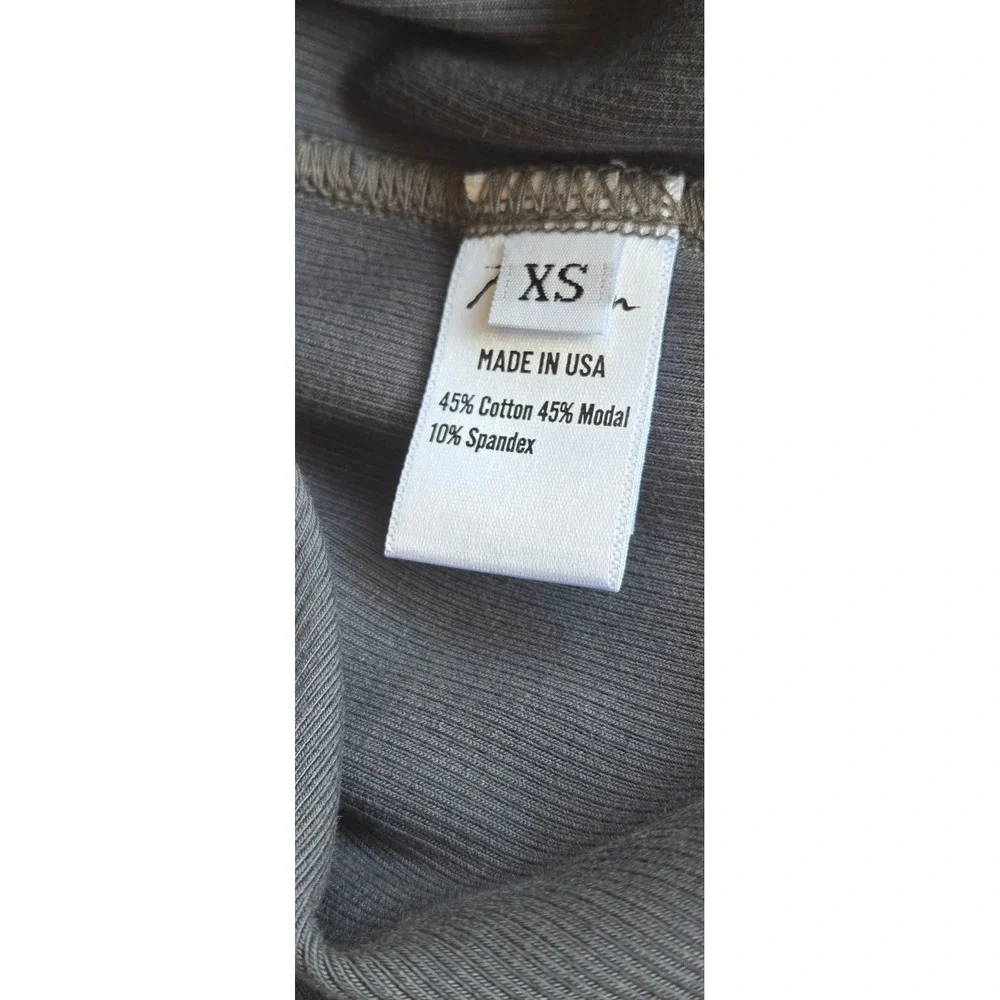 Rowan Dylan Knit Maxi Dress Faded Black Ribbed Side Slit American Made XS - Picture 6 of 10